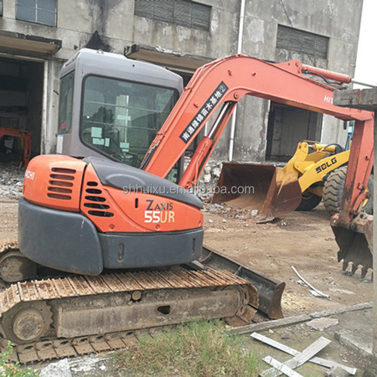 Hitachi in voorraad Gebruikte mini-graver Japanse HITACHI 55 te koop/tweedehands Kleine Crawler Excavator goede staat HITACHI 55