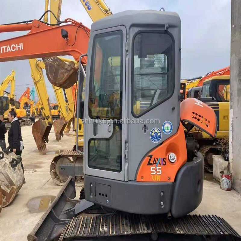 Hitachi in voorraad Goedkope prijs gebruikte mini-graver Japanse HITACHI 55/tweedehands hydraulische Crawler Excavator goede staat HITACHI 55