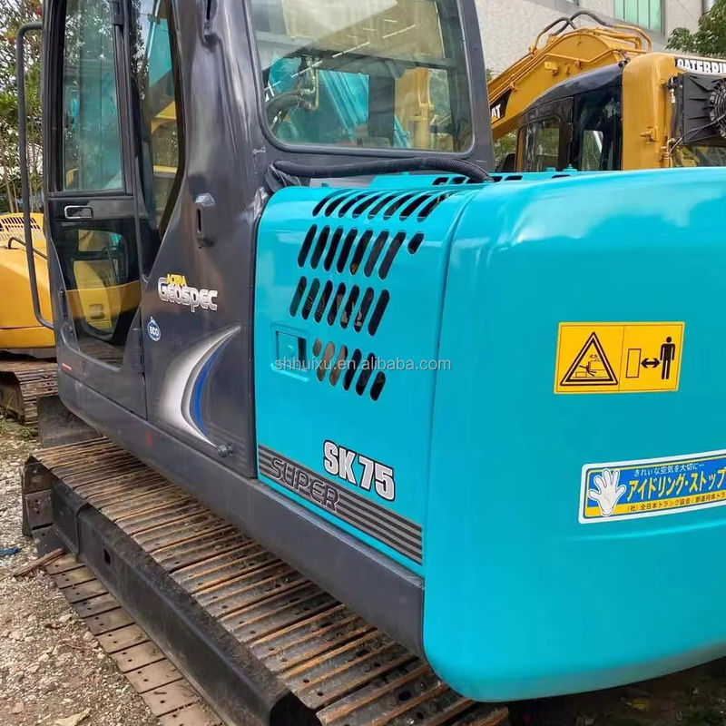 Blauwe kleur Originele verf Gebruikt Kobelco 75 Graafmachine tweedehands 7,5 Ton