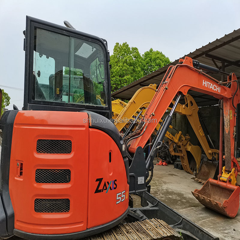Hitachi in voorraad Uitstekende kwaliteit Hitachi ZX55U Tweedehands hydraulische kruipergraver/gebruikte minigraver Hitachi ZX55U Goedkope prijs