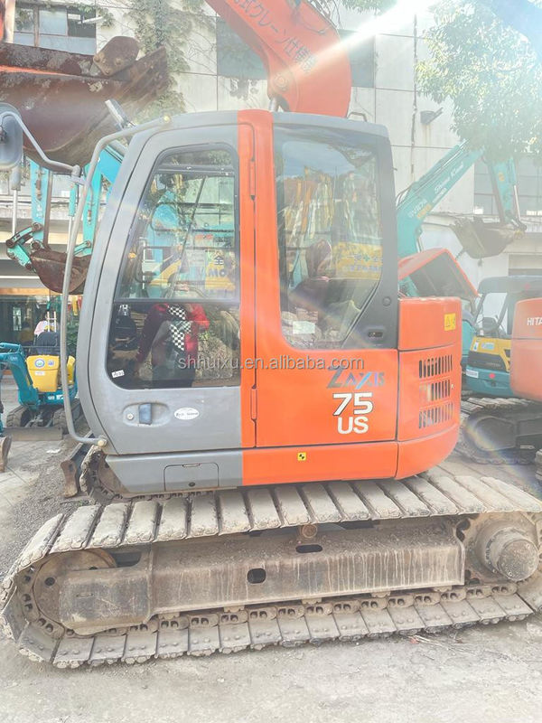 Hitachi in voorraad Japanse oorsprong Hitachi ZX75 Tweedehands hydraulische kruipergraver/Gebruikte minigraver Hitachi ZX75 goede kwaliteit Goedkope prijs