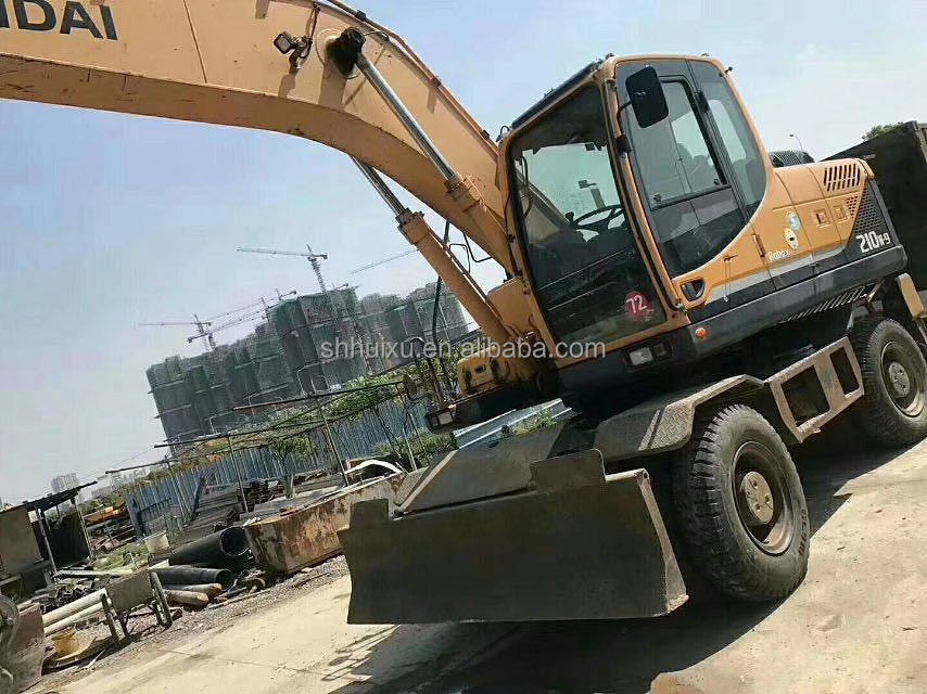 Korea originele 2014 Gebruikte hyundai r210w-9 wielgraafmachine/bandenmachine R210w-9 hyundai te koop
