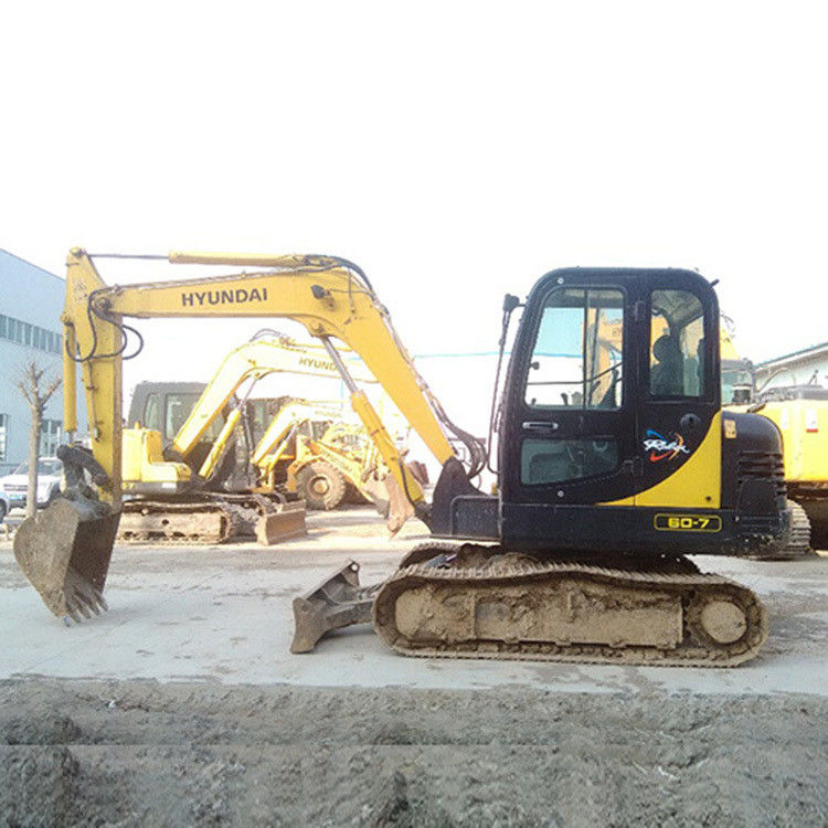 6 ton Hyundai Gebruikte wielen graafmachines R60-7 Hyundai Gebruikte graafmachine Crawler 60