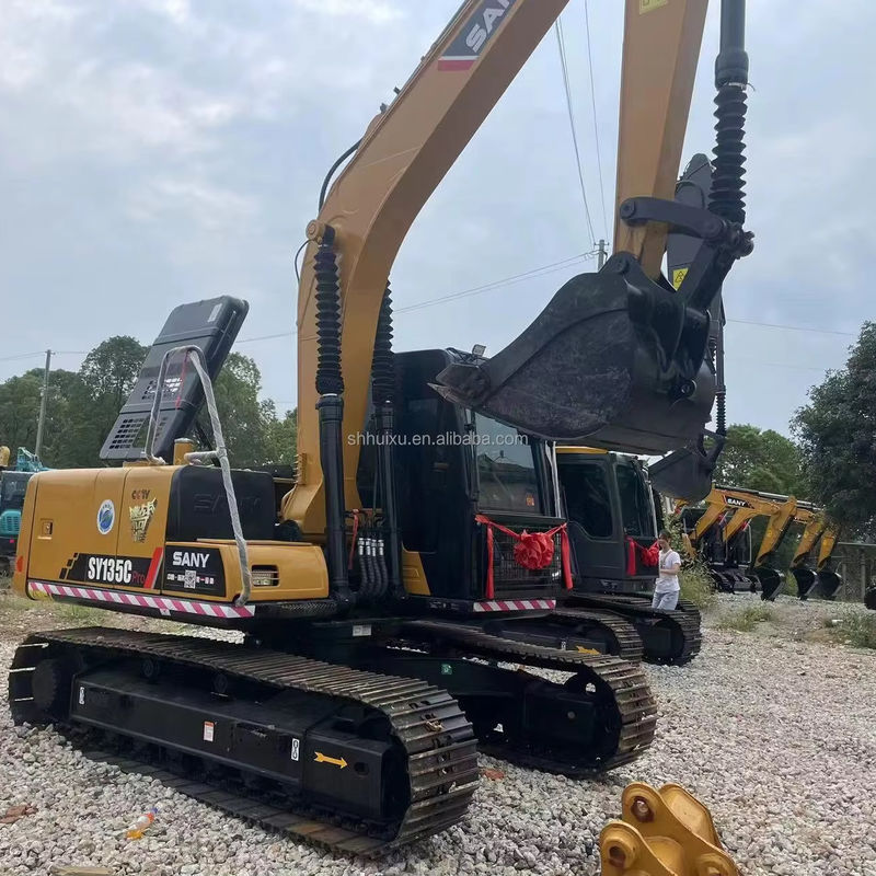 Chinese graafmachine Sany 135 Gebruikte Sany-graafmachine 13 ton Cummins-motor Geel