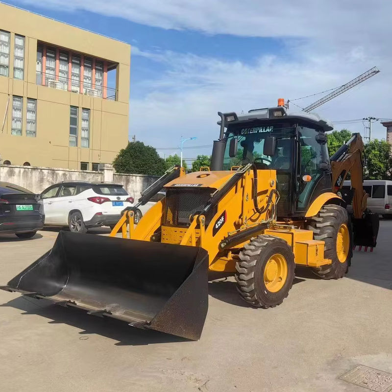 Gebruikte graafmachine Caterpillar CAT420F achterhaakjes druk aan beide uiteinden/ tweedehands Japan trekker motor in goede staat