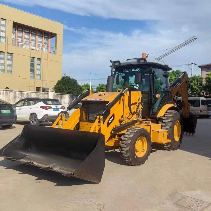 Gebruikte graafmachine Caterpillar CAT420F wegverfmachine/ tweedehands Japan trekker wegmachine motor in goede staat
