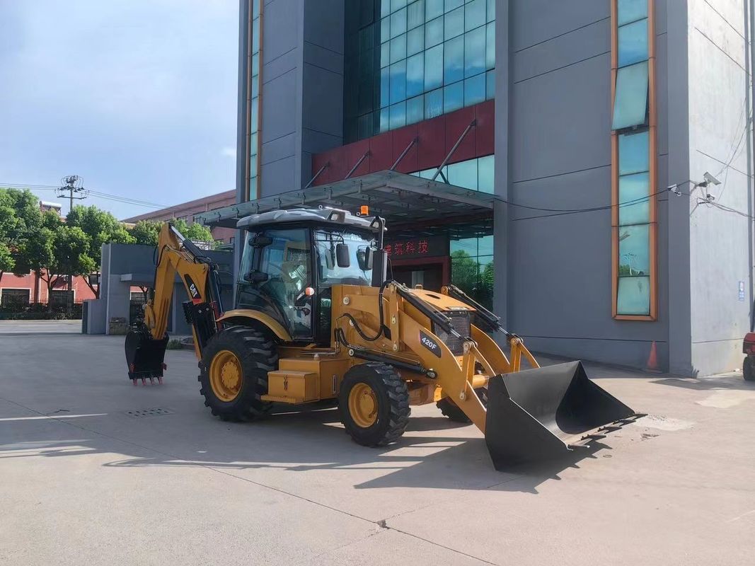 Gebruikte graafmachine Caterpillar CAT420F wegverfmachine/ tweedehands Japan trekker wegmachine motor in goede staat