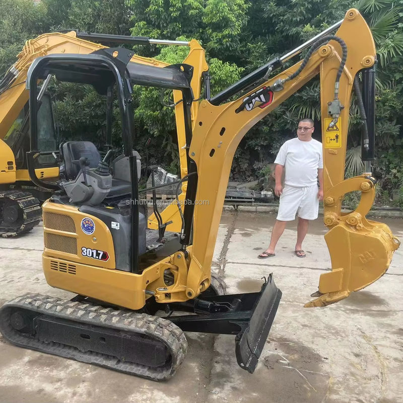 Gebruikte mini graafmachine cat301.7 met rubberen spoor/tweedehands mini graafmachine cat301.7 met goedkope prijs te koop